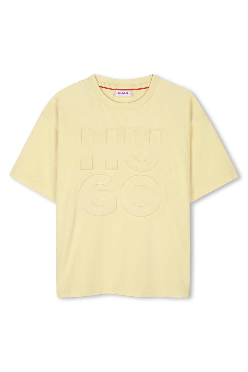 HUGO, Tricou cu logo supradimensionat, Galben, 150 CM