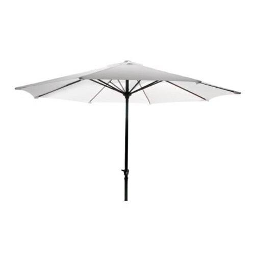 Umbrela soare 250cm culoare alba cu mecanizm rabatare