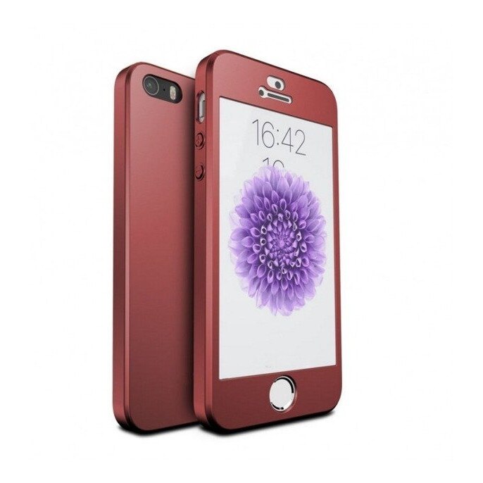 Husa U.Case 360 iPhone 5/5S/SE Rosie + Folie de sticla