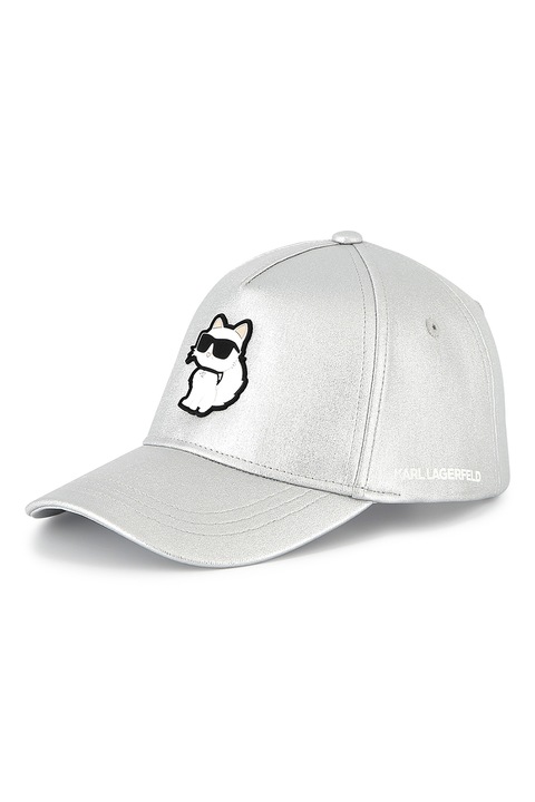 KARL LAGERFELD KIDS, Sapca cu aspect metalic, pentru baschet, Argintiu
