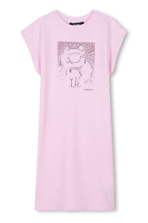KARL LAGERFELD KIDS, Рокля-тениска с модал, Пастелнорозов