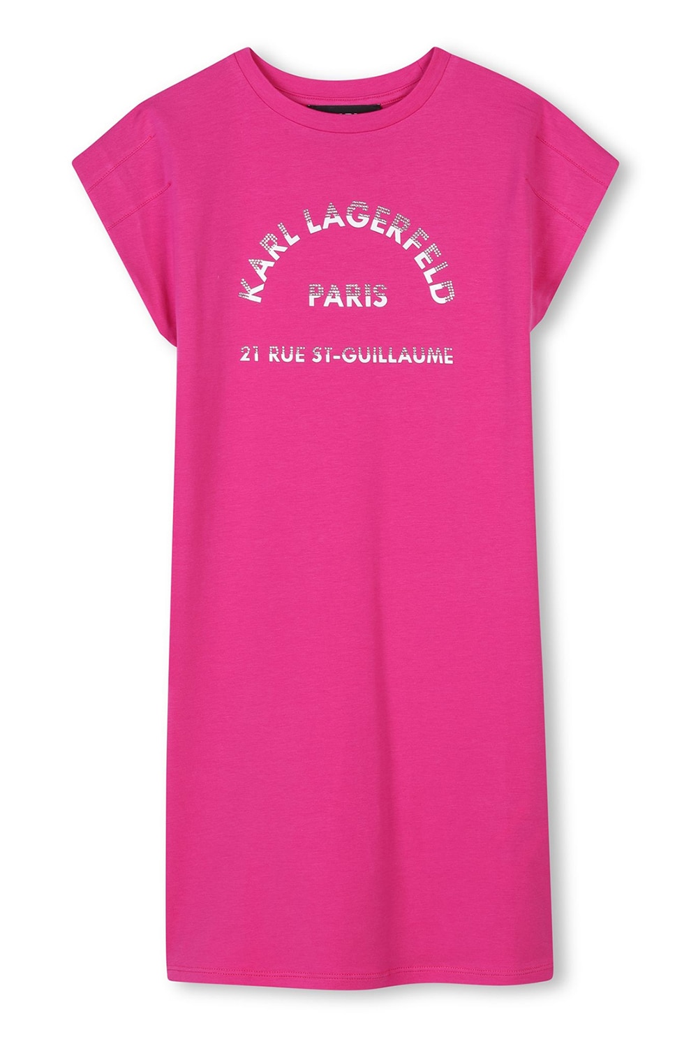 KARL LAGERFELD KIDS, Rochie-tricou din amestec de modal cu imprimeu, Fucsia, 156 CM