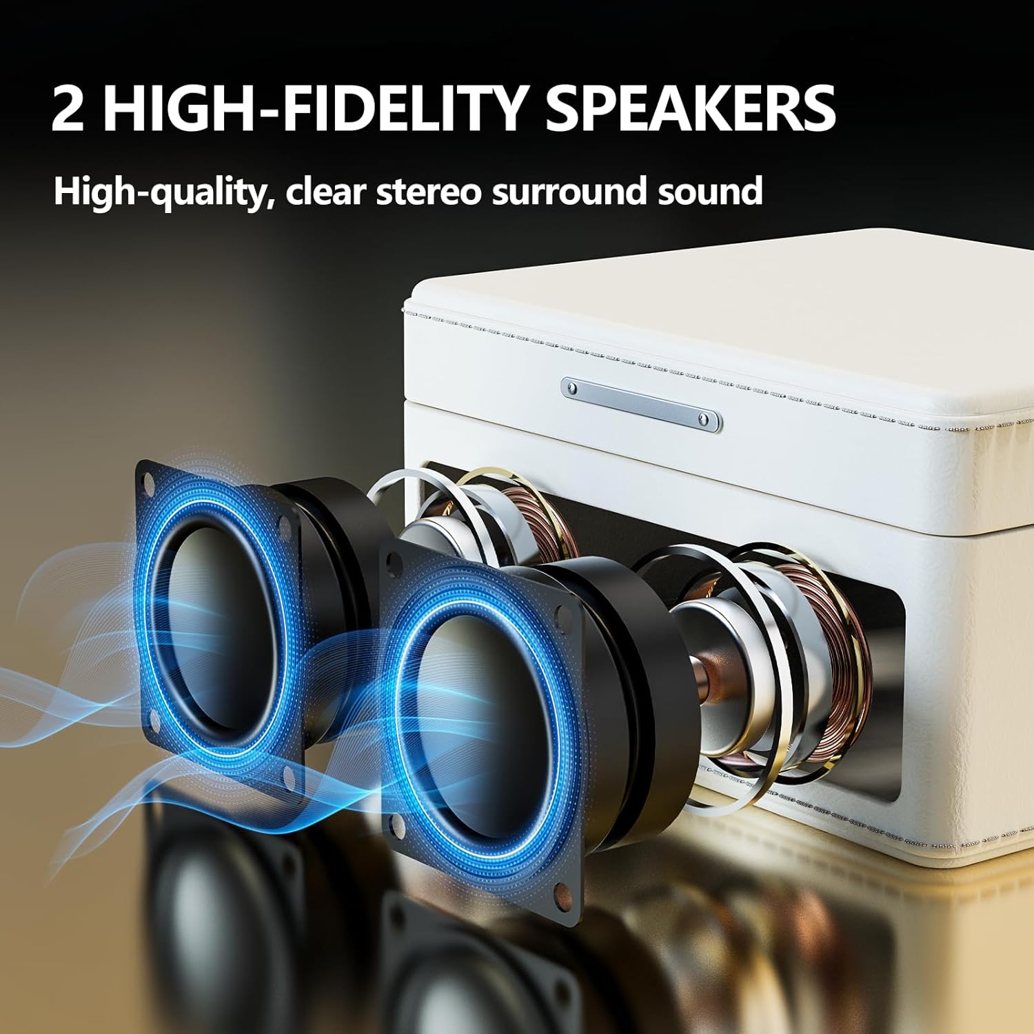 CD player portabil multifunctional, Bluetooth 5.2, Boxe HiFi