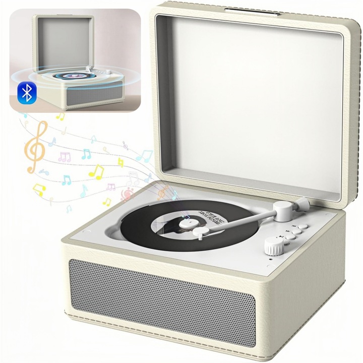 Преносим CD плейър, бял, 4 режима на възпроизвеждане, дистанционно управление, презареждащ се