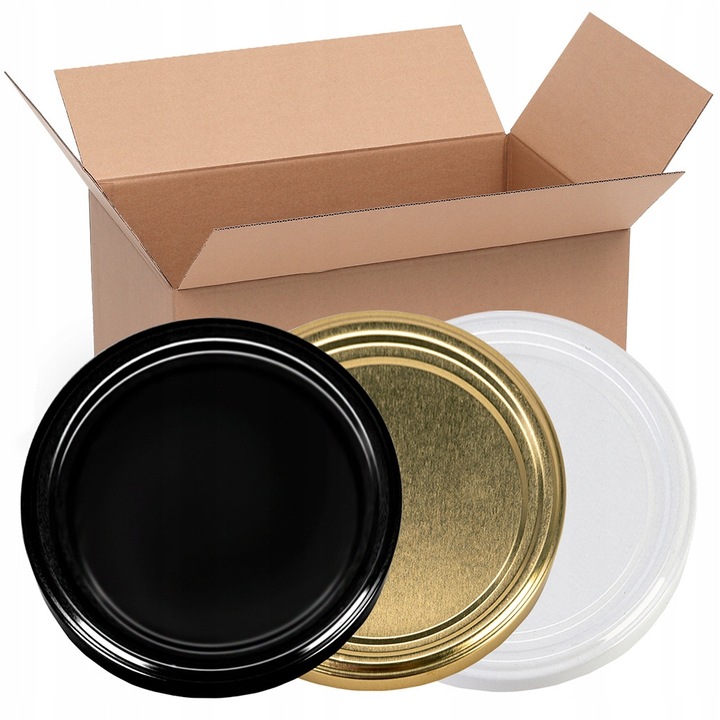 Set de Capace, SuperButelki, Carton 320 Pcs, Capac Borcan, Fi 100, Alb/Auriu