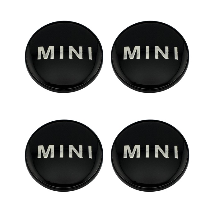 Комплект от 4 мини капачки за джанти, черни/хромирани, диаметър 54 мм
