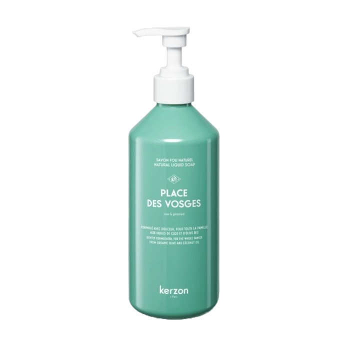 Течен сапун за ръце Kerzon Paris, Place des Vosges, аромат на рози и здравец, за всеки тип кожа, съдържа кокосово и маслиново масло, нежно почиства и предпазва кожата, произведен във Франция, 500 ml