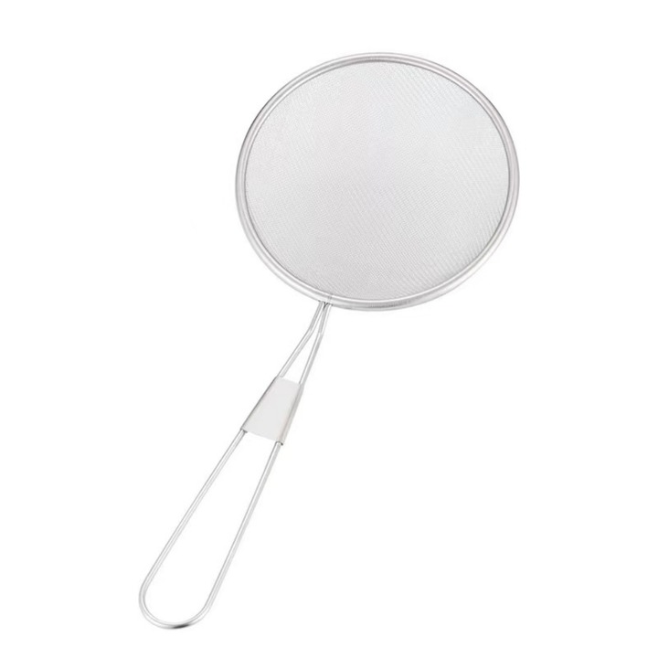 Гевгир от неръждаема стомана с дръжка 41х18см сребрист за олио и супи