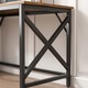 Birou de calculator industrial rustic masa de lucru metalic cadru Rebiko