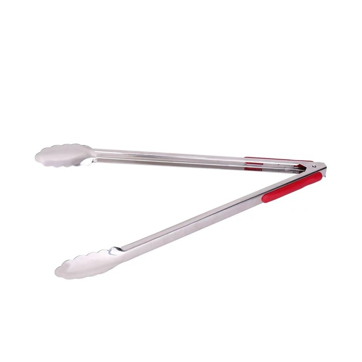 Set ustensile de bucatarie, clips din otel inoxidabil, rosu/silver, 40x4cm