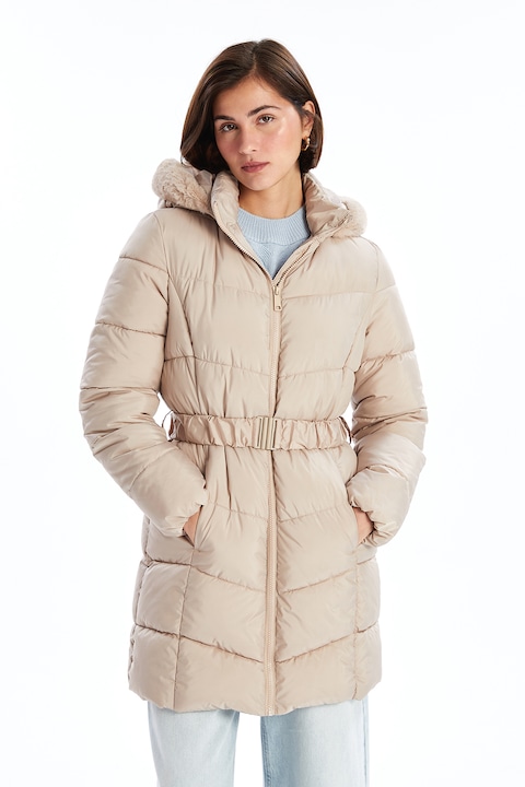 LC WAIKIKI, Geaca cu cordon in talie elastica, Bej