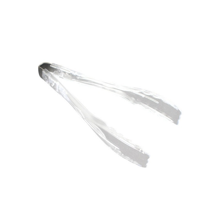 Cleste din plastic si otel inoxidabil, 24cm, transparent, reutilizabil, pentru servire