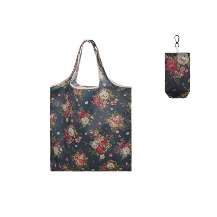 OEM Összecsukható bevásárlótáska, 35x53cm, poliészter anyagú, többször használható, többszínű