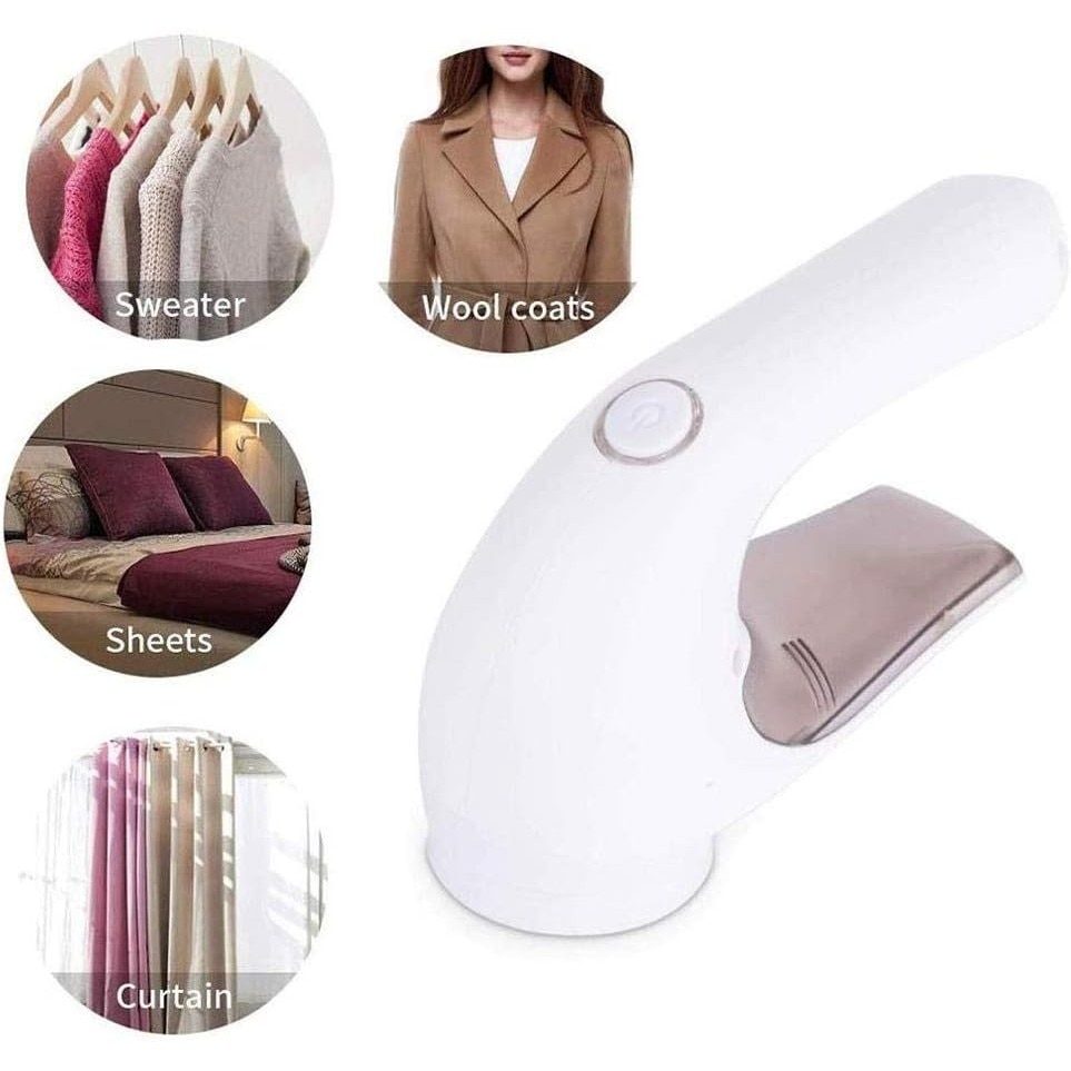 Aparat Pentru Curatat Scame, Par Si Praf, Trimmer pentru Diferite Tipuri De Material, Cu Lame Din Otel Inoxidabil, Maner Ergonomic, Incarcare Prin USB, 15x6x9 cm, Alb