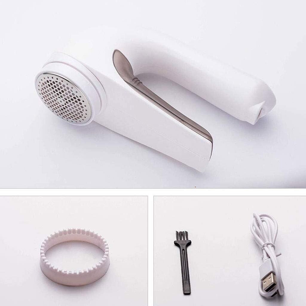 Aparat Pentru Curatat Scame, Par Si Praf, Trimmer pentru Diferite Tipuri De Material, Cu Lame Din Otel Inoxidabil, Maner Ergonomic, Incarcare Prin USB, 15x6x9 cm, Alb