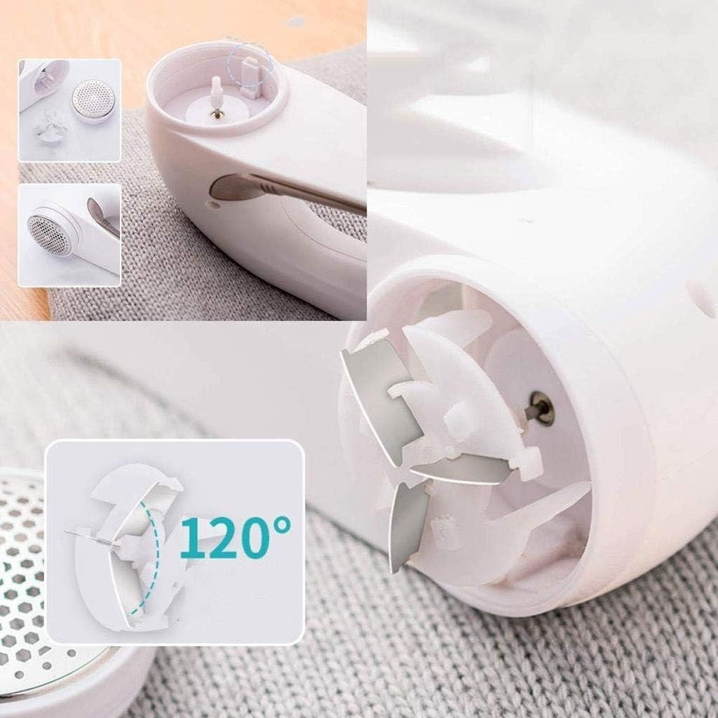 Aparat Pentru Curatat Scame, Par Si Praf, Trimmer pentru Diferite Tipuri De Material, Cu Lame Din Otel Inoxidabil, Maner Ergonomic, Incarcare Prin USB, 15x6x9 cm, Alb
