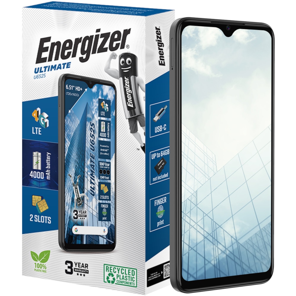 Telefon Mobil Energizer U652S, Dual Sim, 64GB, 2GB RAM, 4G, Negru