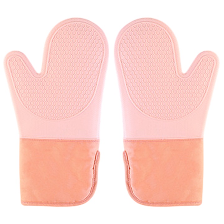 Sütőkesztyű, szilikon, hőálló, rózsaszín/narancssárga