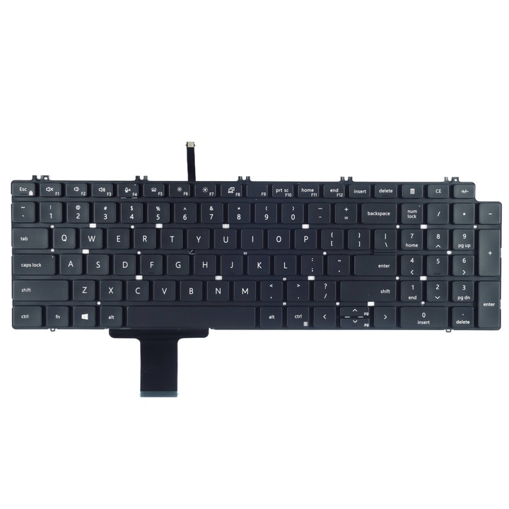 Tradebit QWERTY US laptop billentyűzet, LED háttérvilágítással, Dell Precision 7750 7550 7760 7560, 0713DM