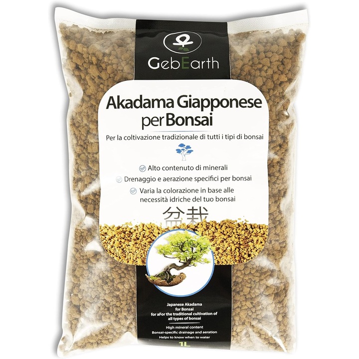 Pamant Akadama de Origine Japoneza, pentru Bonsai si Mixuri de Substrat pentru Ghivece 1L
