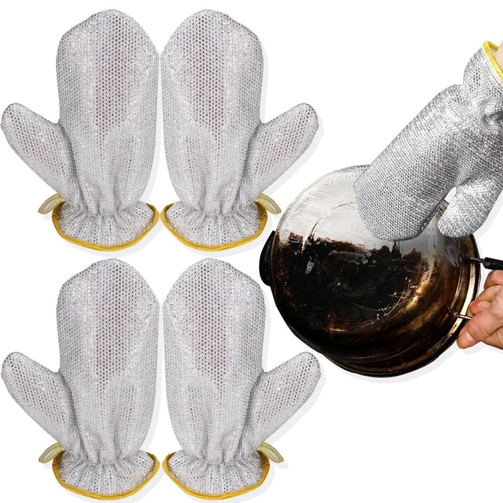 Set 2 perechi manusi burete pentru spalat vase, impermeabile, 24x16cm