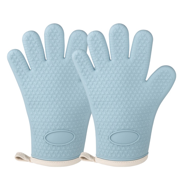 Sütőkesztyű, szilikon, hőálló 450 fokig, vízálló, kék