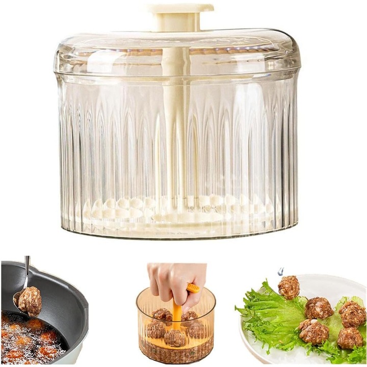 Fasírtsütő, 5 fasírt, fehér, 11x12,5cm