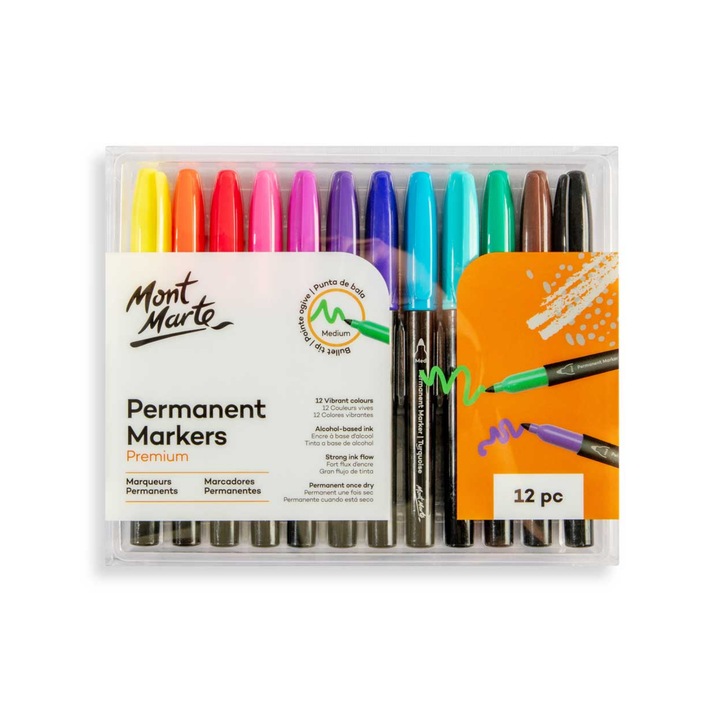Markere permanente Premium Mont Marte 12/set