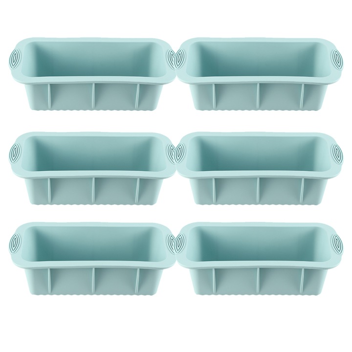 Jégkocka forma, Enforose, 6 darabos szett, szilikon, tó kék, 25x12x7cm