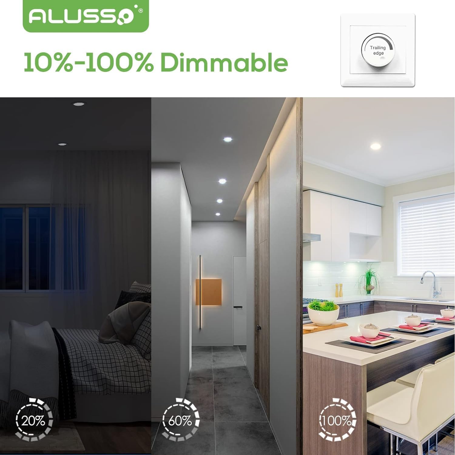 Set de 6 Spoturi LED Incastrate Alusso, 22W, subtiri, 220 x 32 mm ...
