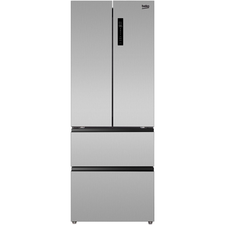 Beko GNO43622XPN Side by side hűtő, 443l, NeoFrost Dual Cooling, Quick Freeze, Inverter kompresszor, E energiaosztály, H: 189cm, Inox Look