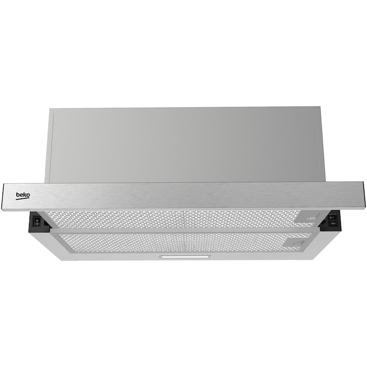 Hota incorporabila telescopica Beko HNT61520XH, 574 mc/h, Filtru metalic, 60 cm, Inox