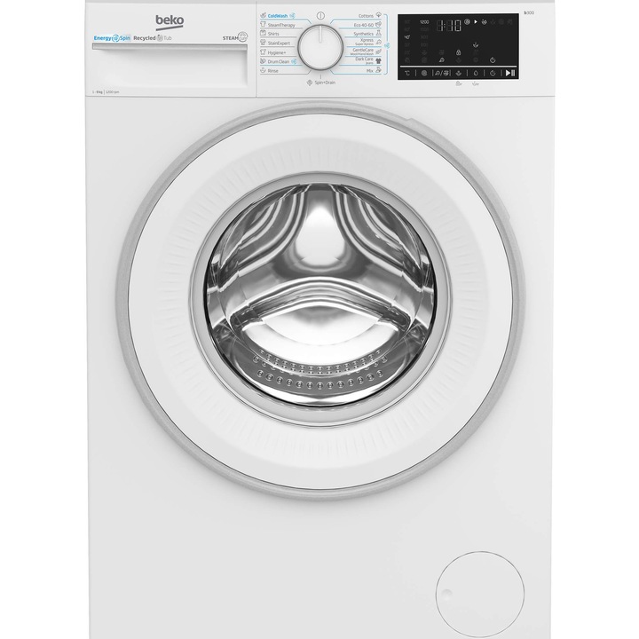 Пералня Beko B3WFU49215WW, 9 кг, 1200 об/мин, Клас A, ProSmart инверторен мотор, Рециклирана вана, Hygiene+, SteamCure, AddXtra, Бял