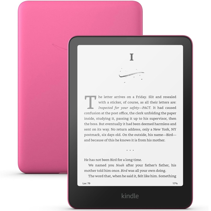 Четец на електронни книги Amazon Kindle Paperwhite 2024 (12-то поколение), 16 GB, дисплей 7", Wi-Fi, IPX78, USB-C, розов