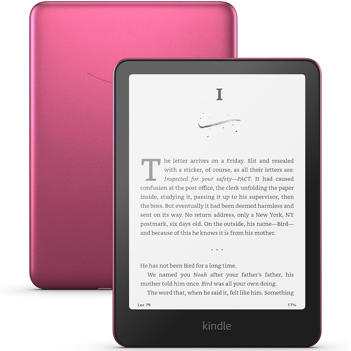 Електронен четец Amazon Kindle Paperwhite Signature 2024, 32 GB, 7" дисплей, Wi-Fi, IPX78, USB-C, Розов металик