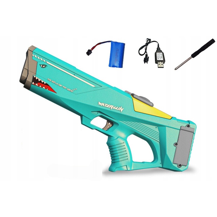 Pistol electric de apa RV, capacitate 550ml, autonomie 40 minute, culoare verde, set complet