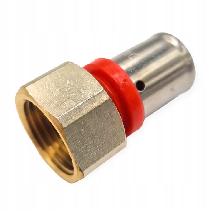 Cuplaj PEX 20 x 3/4 cu piulita pivotanta din alama, rezistent la coroziune, presiune maxima 10 bar, temperatura maxima 95°C
