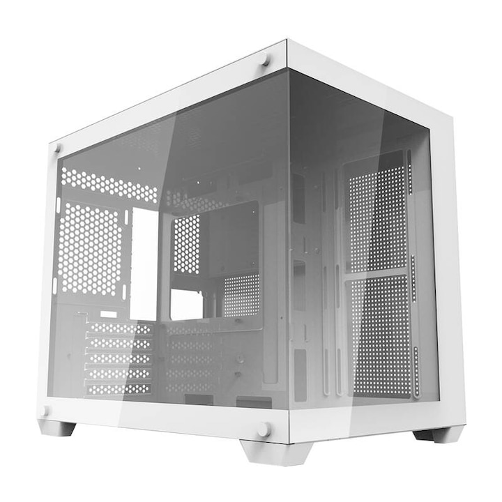 Кутия Darkflash C285MP, двойно стъкло, бяло, mATX/ITX, 350 x 285 x 440 mm