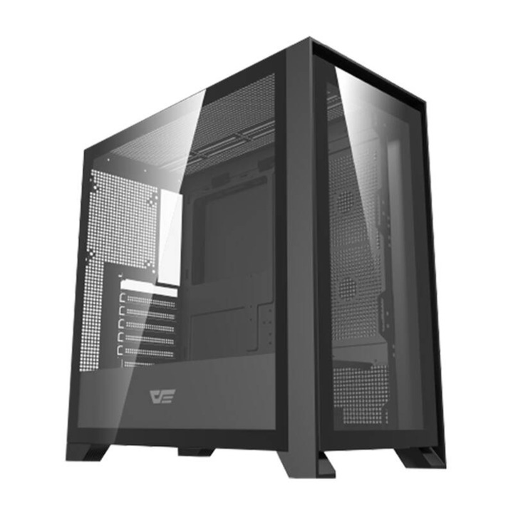 Кутия Darkflash DRX90 Стъкло, 12 вентилатора, 395x185 мм, Черен
