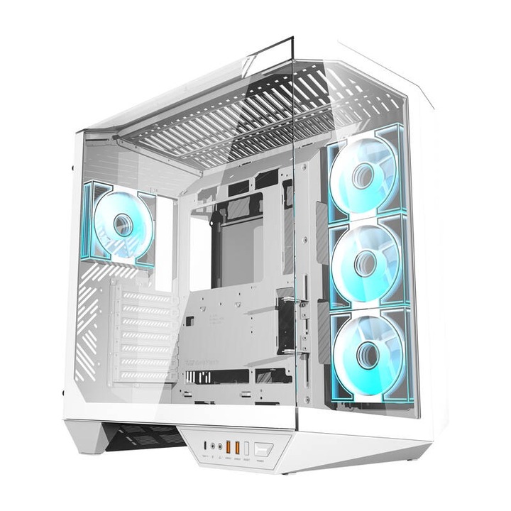 Кутия за компютър Darkflash DY470, 4 вентилатора, Бял, 450x298x473мм