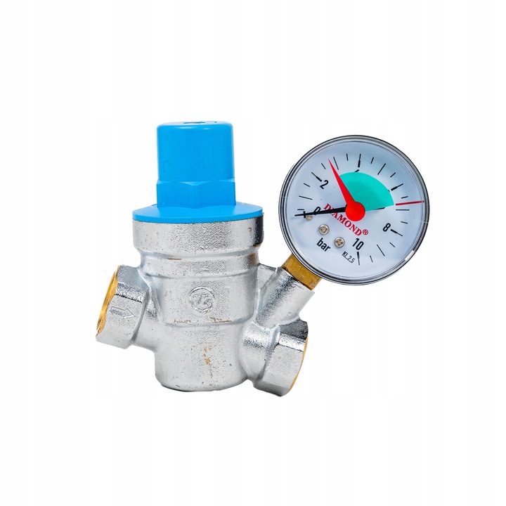 Regulator presiune apa 1/2", manometru 10 bar, alama