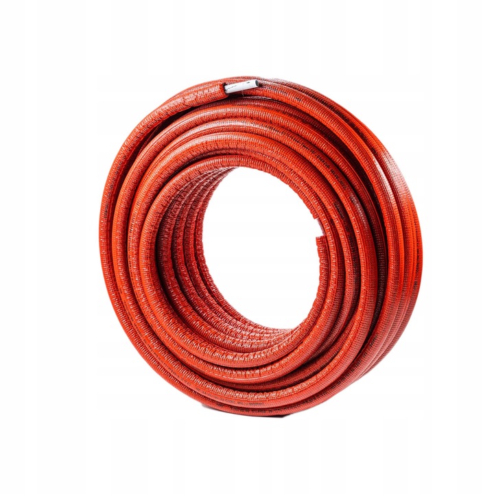 PEX többrétegű cső, gyémánt, polietilén, PEF szigetelés, 16x2mm, 50m, piros