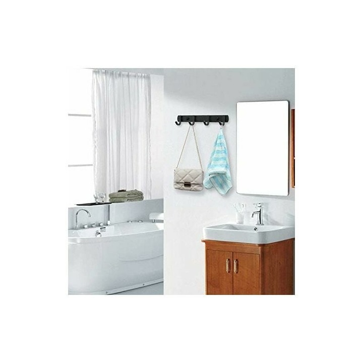 Dekoratív ruha- és kalapfogas, strapabíró fém 5 akasztóval, falra szerelhető kabátokhoz, kalapokhoz, törölközőkhöz, köntösökhöz előszobában, hálószobában, fürdőszobában, szénacél, nem fakuló, erős, rozsdaálló