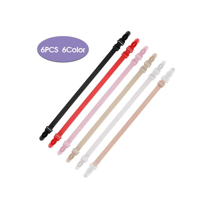 Set 6 bretele femei, multicolor, ajustabile