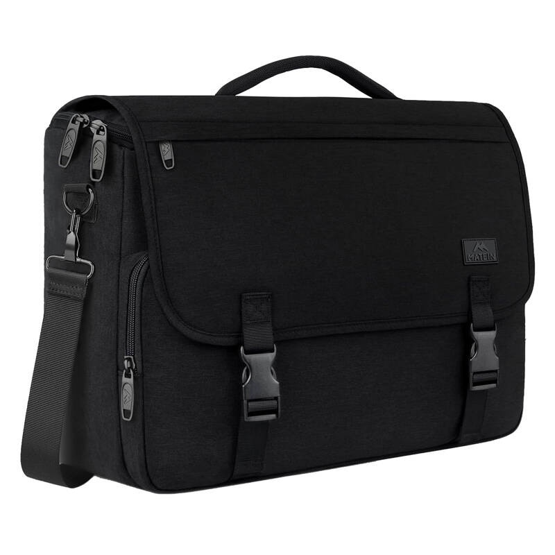 Geanta laptop 15.6'', Matein, 3 compartimente, impermeabila, 40x32x13cm, neagra