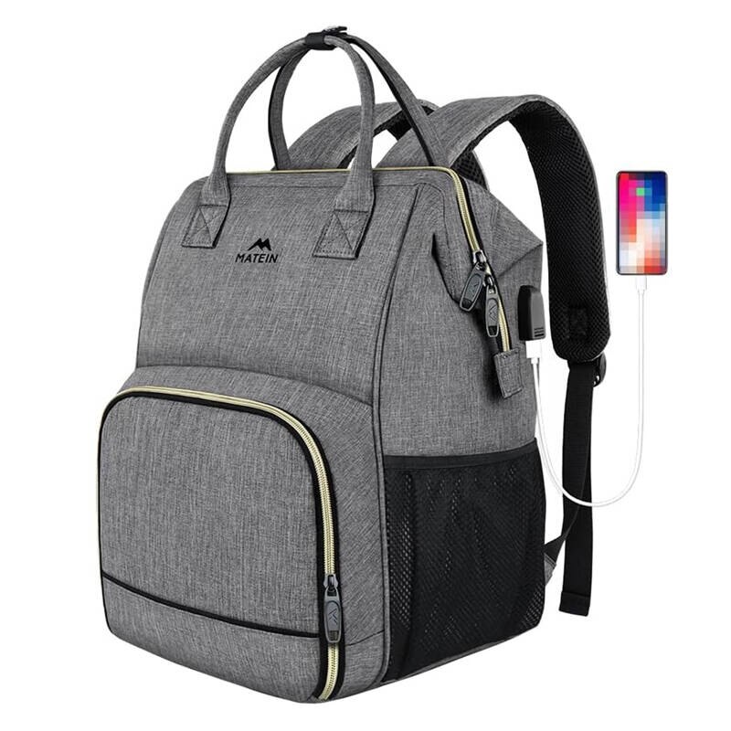 Laptop Rucsac / Lunch Bag 15.6'' Matein 1368 USB Gri