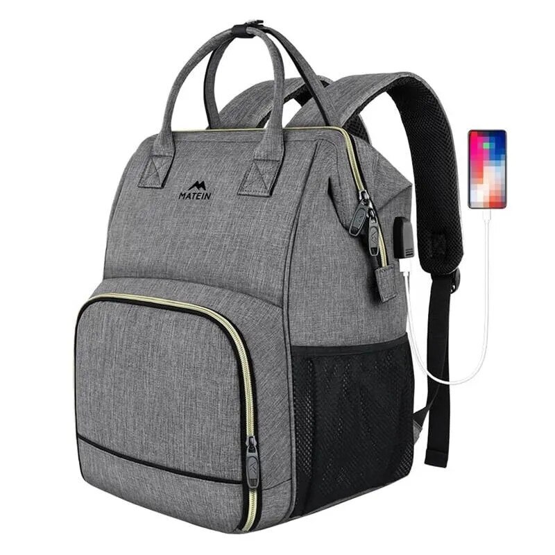 Laptop Rucsac / Lunch Bag 15.6'' Matein 1368 USB Gri
