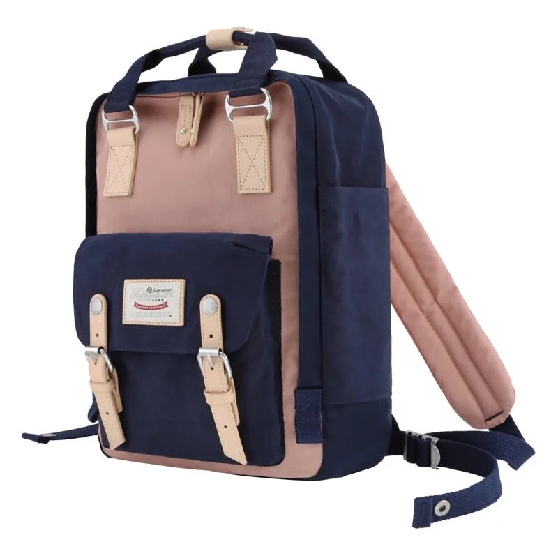 Rucsac laptop 14'', Himawari 188L, granat-roz, 39x28x15cm, 2 compartimente, 9 buzunare