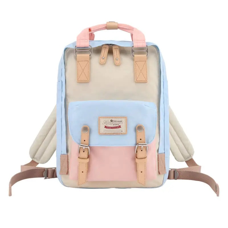Rucsac laptop 14'', Himawari 188L, pastel, 2 compartimente, 9 buzunare, 39x28x15cm
