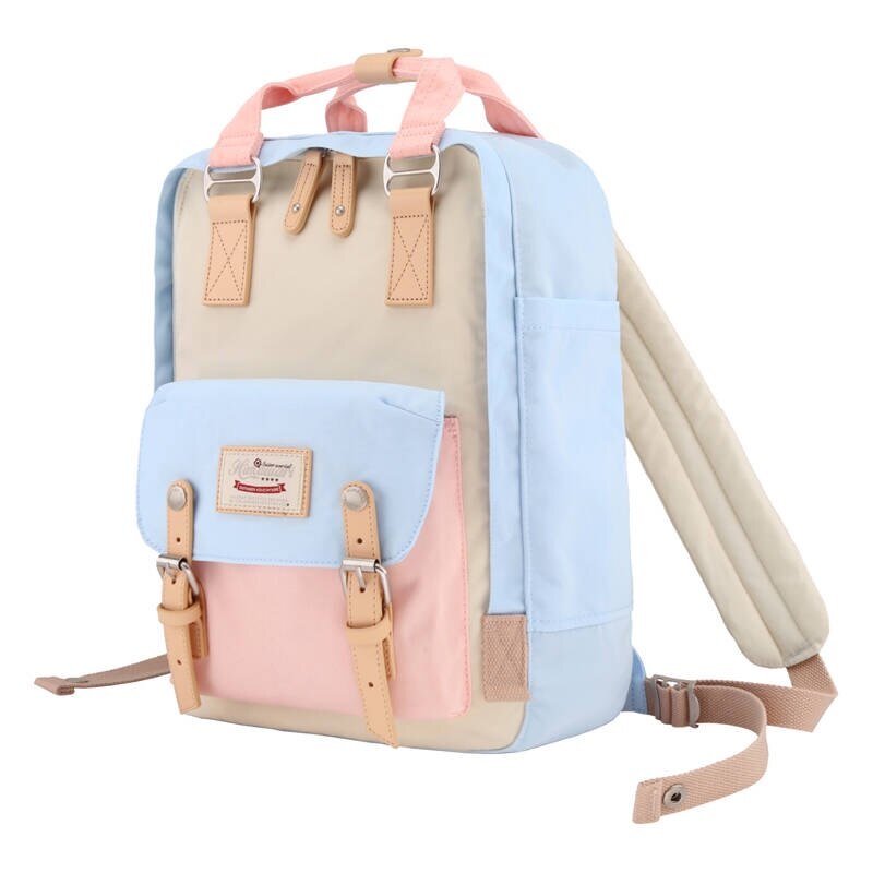 Rucsac laptop 14'', Himawari 188L, pastel, 2 compartimente, 9 buzunare, 39x28x15cm